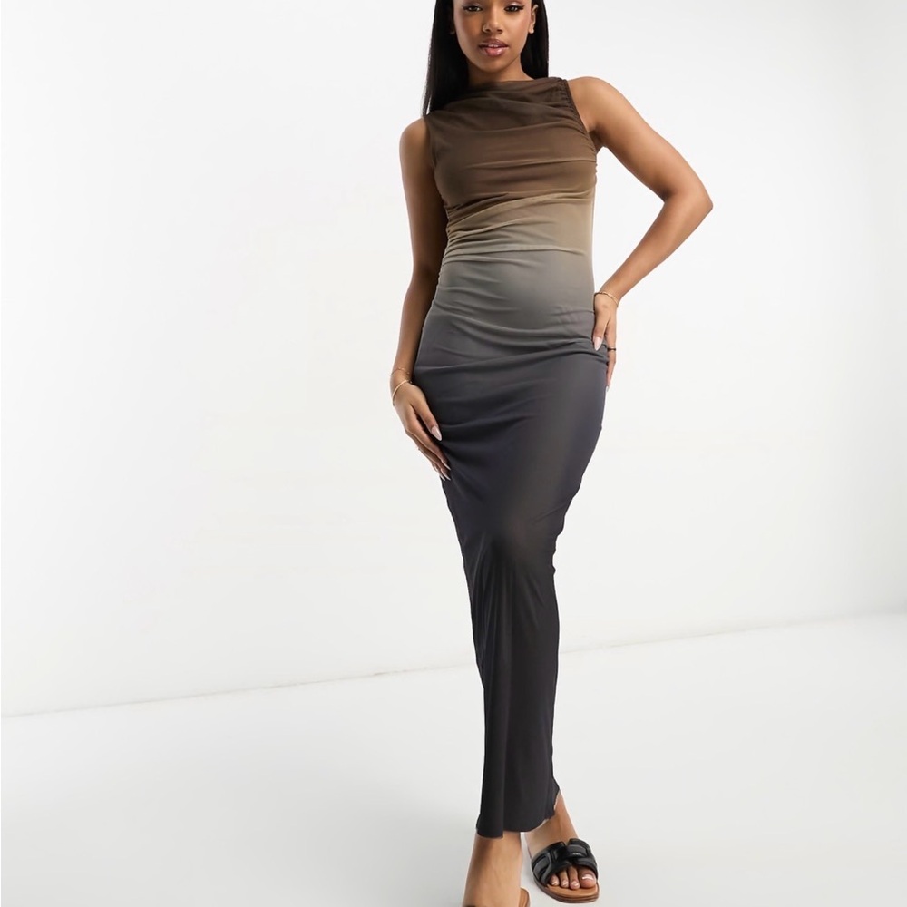 Pull & Bear Sleevless Maxi Dress in Brown Ombré - size XS (brand new with tags)